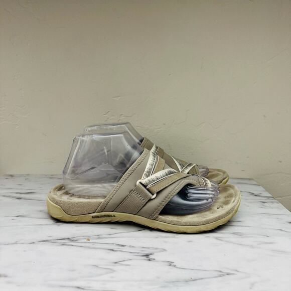 Merrell Terran 3 Cush Tan Leather Sandals Women’s Size 9 - Picture 4 of 11